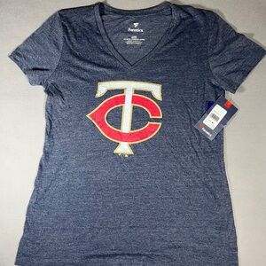 NEW MLB Minnesota Twins V Style T Shirt Sport MLB Women Ladies M Medium NEW NWT